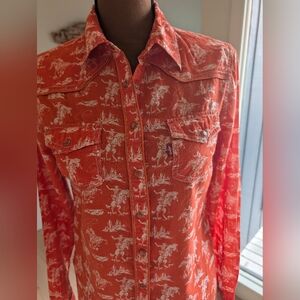 Levi's Orange Cowboy Print Shirt